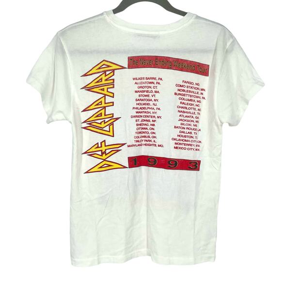 Daydreamer Def Leppard 1993 Tour Tee in Vintage White XS - Picture 3 of 6